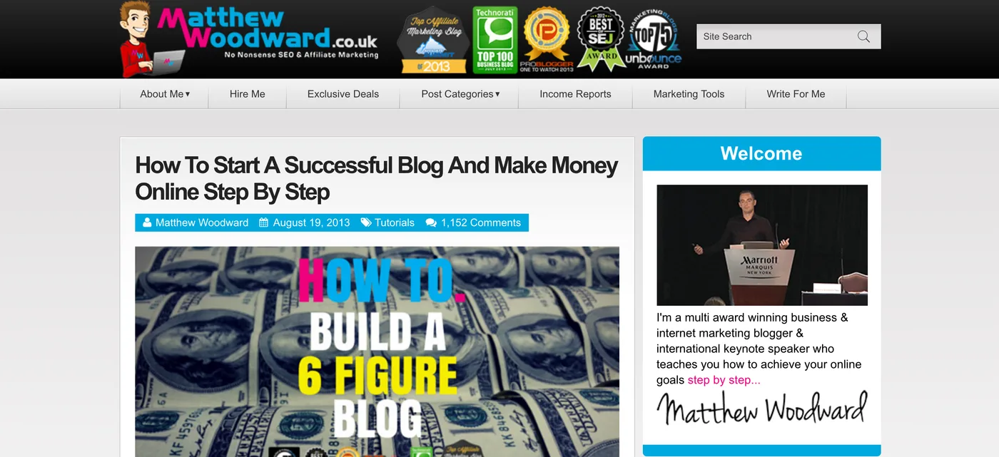 Matthew Woodward Affiliate Marketing and SEO Blog